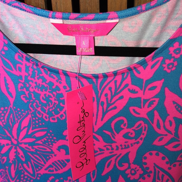 Lilly Pulitzer Morgann 3/4 Sleeve Maxi Dress Aura Pink Leaf An Impression Large - Picture 4 of 14